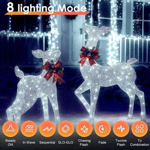 Miniatura 3 de Luces de Navidad 600 LED de 196 pies, IP67 impermeables, luces para árbol de Navidad con 8 modos, tira de luces para exteriores con temporizadores