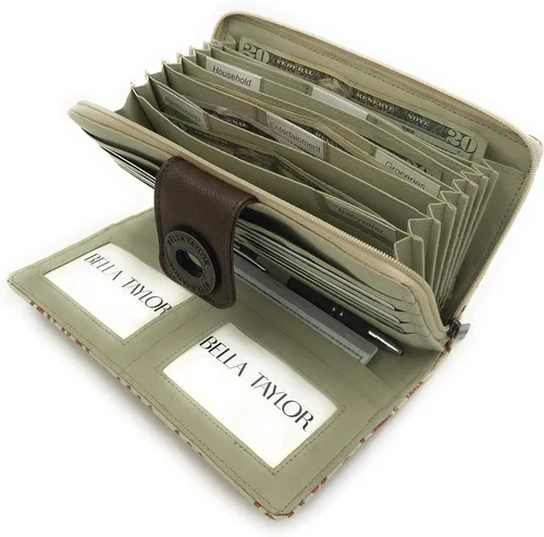 Miniatura 2 de Bella Taylor - Billetera de microfibra con sistema de organización del dinero en efectivo
