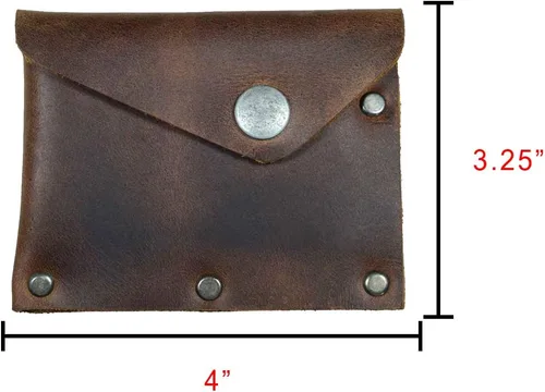 Miniatura 6 de Hide & Drink, Tarjetero remachado de cuero con broche de presión, billetera de efectivo, organizador de estuche de viaje, accesorios, hecho a mano