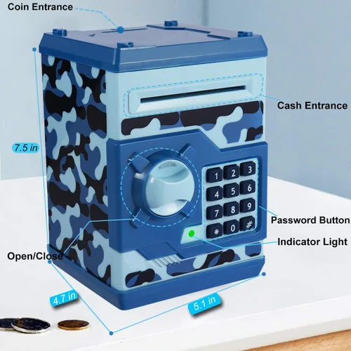 Miniatura 3 de alcancía electrónica para niños, gran juguete de regalo para niños, caja de ahorro de papel con desplazamiento automático, alcancía con contraseña