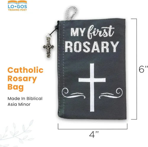 Miniatura 40 de Bolsa de rosario católico, estuche de rosario de bautismo para niños con números 6:24-26, versículo de la Biblia, 4 x 6 pulgadas, joyería y monedero