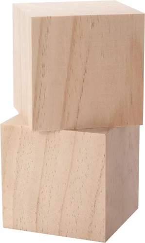 Miniatura 8 de Bloques de madera para manualidades de 1 pulgada, 50 bloques de madera en blanco para manualidades, cubos pequeños de madera maciza sin terminar