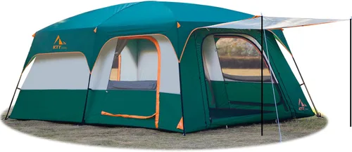 Miniatura 16 de KTT Extra Large Tent 10-12-14 Person(B),Family Cabin Tents,2 Rooms,3 Doors and 3 Windows with Mesh,Straight Wall,Waterproof,Double Layer,Big Tent
