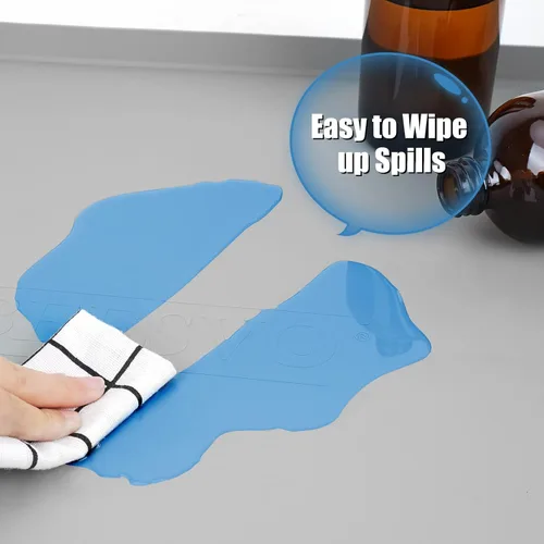 Miniatura 5 de Tapete para debajo del fregadero de cocina, impermeable, 34 x 22 pulgadas, forro de silicona para debajo del fregadero, tapete protector de gabinete