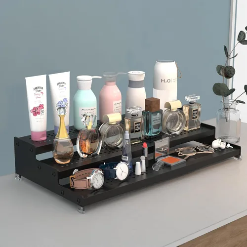 Miniatura 5 de Organizador de especias expandible con estante de 3 niveles, diseño moderno resistente, antideslizante y visibilidad, ideal para armario de cocina