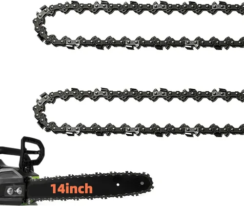 Miniatura 9 de Paquete de 2 cadenas de motosierra de 16 pulgadas, 56 eslabones de transmisión de calibre de 0.050 pulgadas, paso de 3/8 pulgadas, cadena