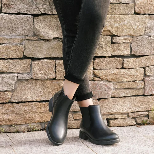 Miniatura 9 de Botas de tobillo para mujer con cremallera, botas Chelsea de moda, cómodas botas de tacón bajo