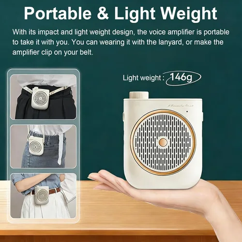 Miniatura 5 de Amplificador de voz con micrófono inalámbrico, amplificador de voz micrófono inalámbrico para profesores, mini altavoz del sistema PA, amplificador