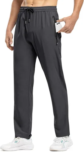 Miniatura 2 de TBMPOY Pantalones de viaje ligeros para hombre, atléticos, para deportes al aire libre, cintura elástica, resistentes al agua, 2 bolsillos