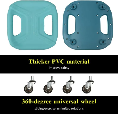Miniatura 2 de Rueda de rodillo abdominal para entrenamiento de núcleo, equipo de ejercicio de rueda abdominal para gimnasio en casa Azul