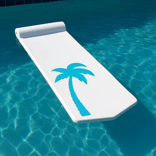 Miniatura 8 de California Sun Flotador de piscina con cojín de espuma insumergible de lujo de gran tamaño Blanco/Pino