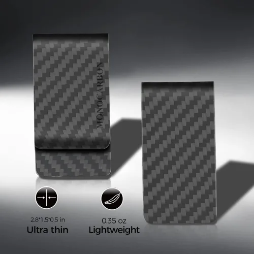 Miniatura 4 de MONOCARBON Clip de dinero de fibra de carbono para dinero en efectivo y tarjetas de crédito clip de dinero minimalista para hombres clips de dinero
