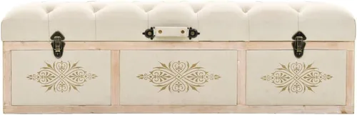 Miniatura 2 de Banco de almacenamiento de abeto de madera maciza para dormitorio, sala de estar, extremo de la cama, 43.3 x 15.7 x 19.7 pulgadas