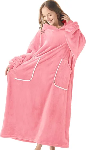 Miniatura 4 de BEDELITE Fleece Wearable Blanket Hoodie with Sleeves and Pocket, Long Oversized Blanket for Women Men&Teen,plush