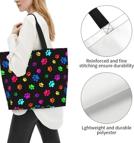 Miniatura 3 de Bolsa de mano para mujer, bolsa de playa grande, reutilizable, bolsa de comestibles, bolsa de hombro casual, bolsa de mano para compras, viajes