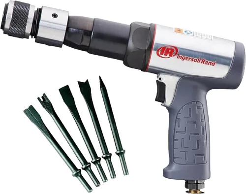 Miniatura 16 de Ingersoll Rand 135MAXK Martillo Neumático de Cambio Rápido con Reducción de Vibración, Juego de Cincel de 5 Piezas, 2,600 BPM, Carrera de 3