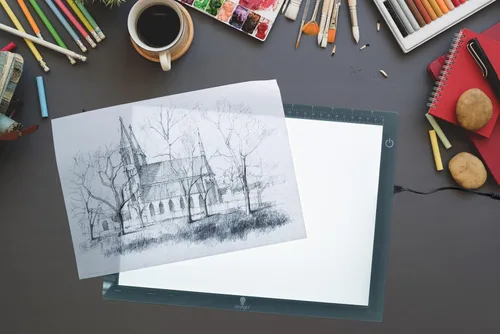 Miniatura 3 de Almohadilla de luz LED A4 ultrafina para trazado y dibujo, brillo regulable con función de memoria, ideal para artistas, diseñadores y artesanos