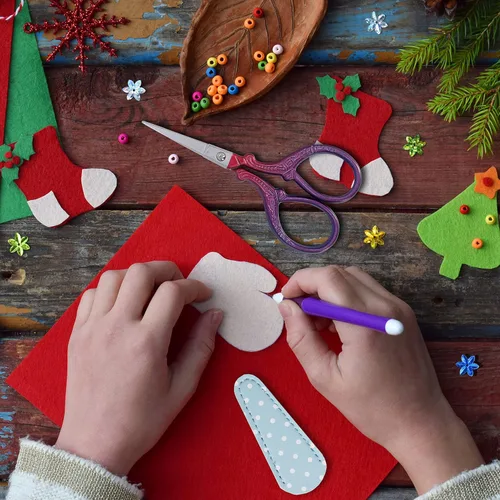 Miniatura 5 de Tijeras de 3.6 pulgadas para costura y manualidades, de acero inoxidable, con funda de cuero para punto de cruz, corte de papel, artesanía, trabajo
