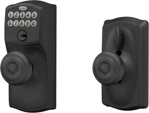 Miniatura 8 de SCHLAGE FE595 CAM 622 GEO Entrada con teclado con cerradura electrónica Flex, negro mate