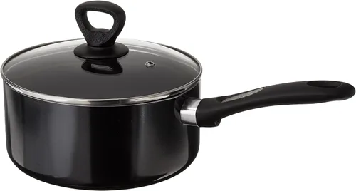 Miniatura 2 de Mirro A7972484 Get A Grip - Cacerola antiadherente de aluminio de 3 cuartos con tapa de vidrio, utensilios de cocina, color negro