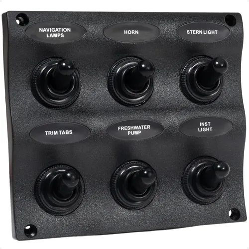 Miniatura 9 de Five Oceans Marine 2 3 6 Gang Toggle Rocker Switch Panel, enchufe del encendedor de cigarrillos 12V