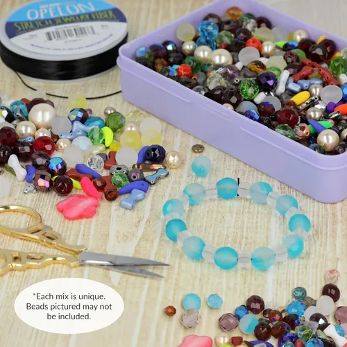 Miniatura 6 de The Beadsmith Caja de cuentas – Surtido de cuentas de vidrio en diferentes formas, colores y tamaños, 2 libras