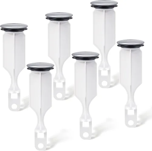 Miniatura 8 de Enhon Tapones desplegables de 2 agujeros, tapón cromado para fregadero de baño que se adapta a la mayoría de diseños de drenaje emergente, 4-1/2