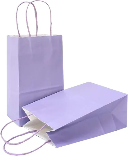 Miniatura 23 de AZOWA Bolsas de regalo mini de papel kraft con asas (Azul claro, 4x2.4x6, 25 piezas)
