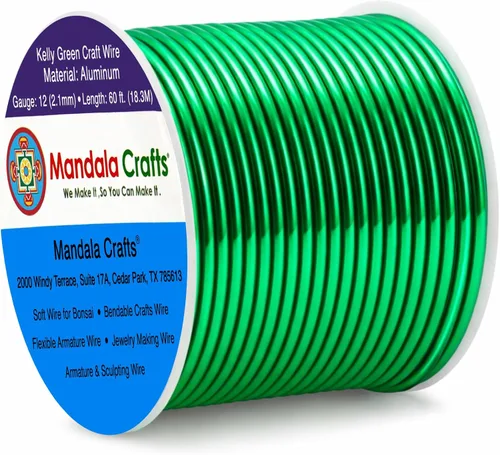Miniatura 298 de Mandala Crafts - Alambre de aluminio anodizado de 8 calibre para hacer joyas - 9.75 m de alambre flexible negro colorido - Flexible para bonsái