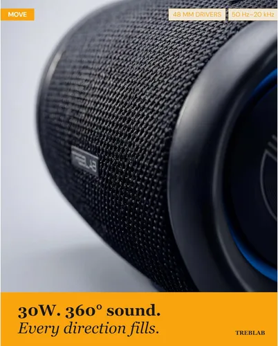 Miniatura 3 de TREBLAB HD77 - Altavoz Bluetooth ultra premium - Sonido envolvente HD de 360°, emparejamiento dual inalámbrico, estéreo de 25 W, graves fuertes