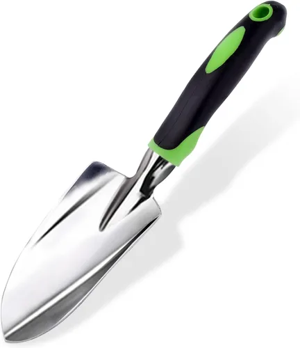 Miniatura 9 de Paleta de jardín y pala ancha de mano puntiaguda con mango ergonómico antideslizante de goma suave para plantar, trasplantar, deshierbar, mover