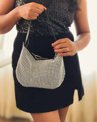 Miniatura 5 de Montana West Bolsa de lentejuelas brillantes para fiesta de noche, bolsa de diamantes de imitación, bolso de mano cruzado para mujer