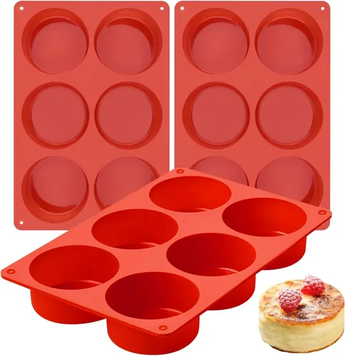 Miniatura 12 de Moldes de silicona para picar huevos, paquete de 3 moldes redondos profundos de 3 pulgadas para sándwiches de desayuno de huevo, tortillas, Blanco