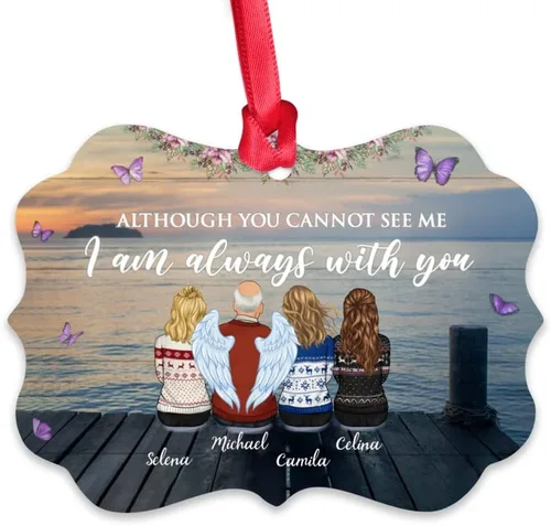 Miniatura 29 de Gossby Adorno conmemorativo de Navidad personalizado – Pérdida de padre estoy siempre contigo (padre, hija) personalizado para decoración de árbol