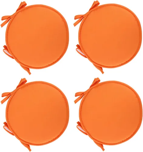 Miniatura 10 de Womenyiaor Juego de 4 cojines redondos para sillas para interiores y exteriores, con lazos, juego de bistró, almohadillas para sillas de comedor