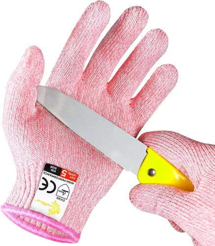 Miniatura 11 de Guantes Evridwear resistentes al corte para niños de 10 a 13 años, guantes de corte con protección de grado alimenticio nivel 5 para cocinar, Gris