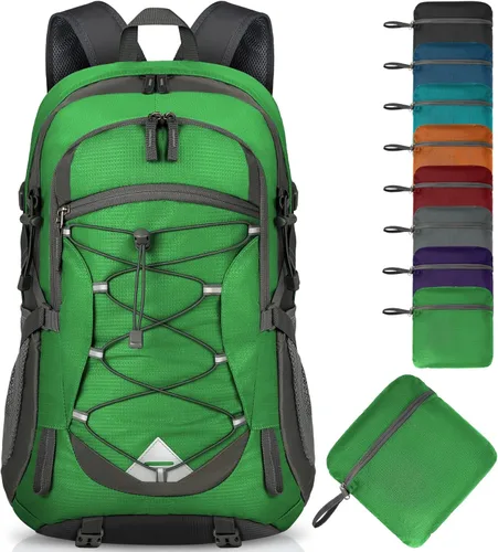 Miniatura 15 de IGOLUMON Mochila de senderismo de 40 L, plegable, ligera, mochila de camping para hombres y mujeres, impermeable, mochila de senderismo al aire