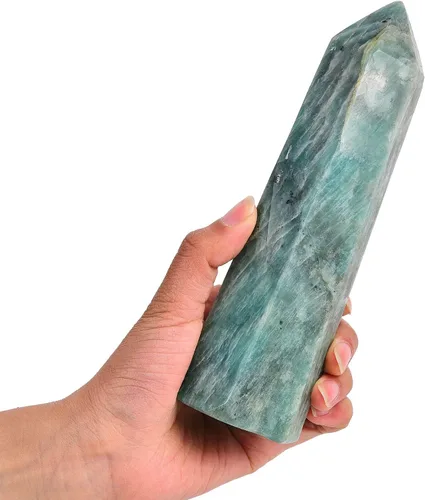 Miniatura 20 de AMOYSTONE Varita de obelisco hexagonal septario natural, torre de cristal curativo, 6 caras, pulida de 1.7 a 2 libras para reiki, chakra, regalos