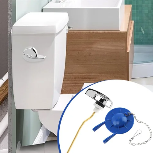 Miniatura 7 de Kit universal de repuesto para mango de inodoro con aleta universal de 2 pulgadas, cadenas de acero inoxidable, palanca de viaje de inodoro