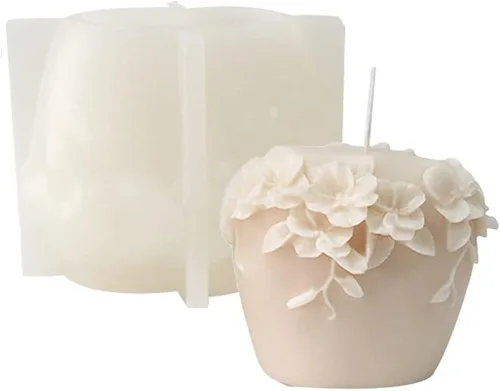 Miniatura 3 de Tone Fun Moldes de silicona cilíndricos 3D para hacer velas, resina, velas de aromaterapia, jabón de cera hecho a mano, decoración del hogar, Flor