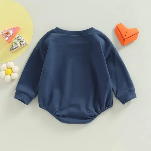 Miniatura 4 de Enterizo de manga larga con estampado de letras para bebés, niñas y niños
