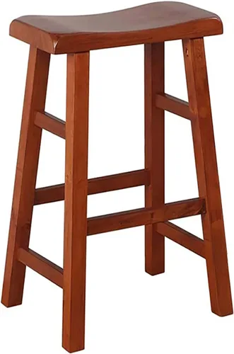 Miniatura 5 de eHemco Taburetes de madera maciza, 29 pulgadas, roble oscuro, juego de 3 Heavy Duty, encimera de cocina