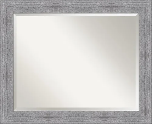 Miniatura 27 de Amanti Art Brown Wall Mirror 25x21 Bark Rustic Char Rectangle Bathroom Mirror for Wall Decor Living Room, Small Rustic Farmhouse Frame, Hangs