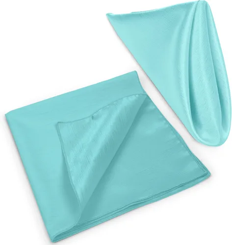 Miniatura 8 de Ultimate Textile -5 docenas - Reversible Shantung Satin - Majestic - Servilletas de tela Majestic de 17 x 17 pulgadas, color azul aguamarina Aqua