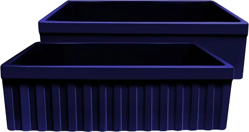 Miniatura 10 de Whitehaus WHQ330-WH Farmhaus Quatro Alcove - Fregadero reversible de arcilla refractaria de 30 pulgadas con delantal estriado, color blanco