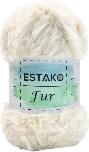 Miniatura 26 de Estako Piel 100% poliéster, suave, súper grueso, esponjoso, pelo sintético, hilo de tejer y ganchillo, 3.52 oz (100gr) 71 yardas (213.3 ft)
