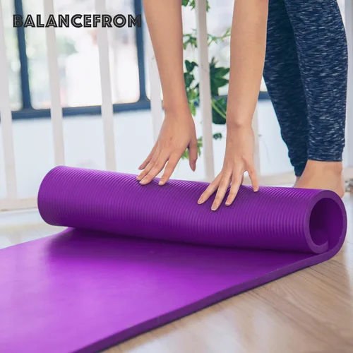 Miniatura 8 de BalanceFrom Yoga Mat, 1-Inch Extra Thick High Density Exercise Mat, Anti-Tear Exercise Yoga Mat with Carrying Strap, Suitable for Various Yoga