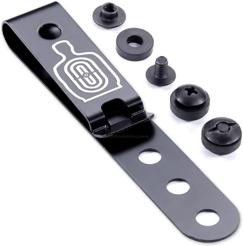 Miniatura 13 de HolsterSmith - Clip universal de metal para cinturón para hacer fundas, modelo 5, (3 agujeros), color negro táctico