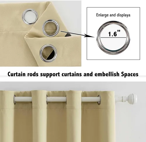 Miniatura 4 de Anytime Juego de 2 paneles de cortinas 100% opacas, con aislamiento térmico para dormitorio, paneles de sombreado completo