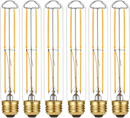 Miniatura 8 de LiteHistory Bombilla LED E26 regulable de 4 W igual a 40 W, blanco cálido, 2700 K, E26, Edison AC120V, 400 lm, tubular, T9 T10, bombilla LED